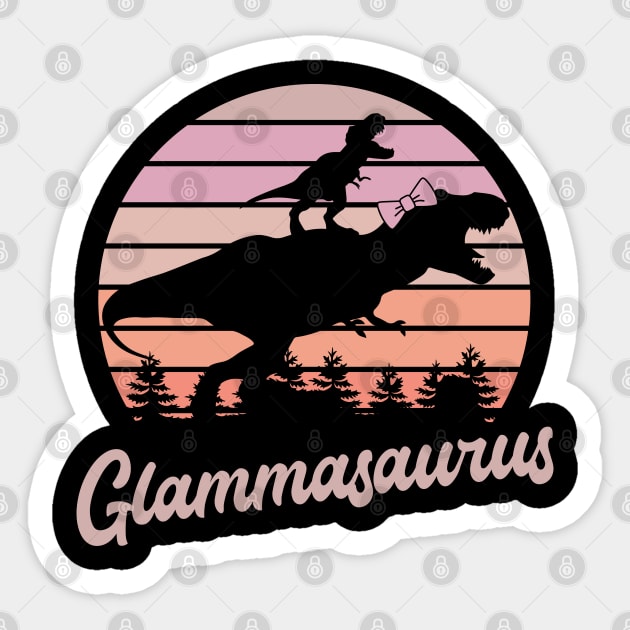 Glammasaurus T-Rex Dinosaur Sticker by ryanjaycruz